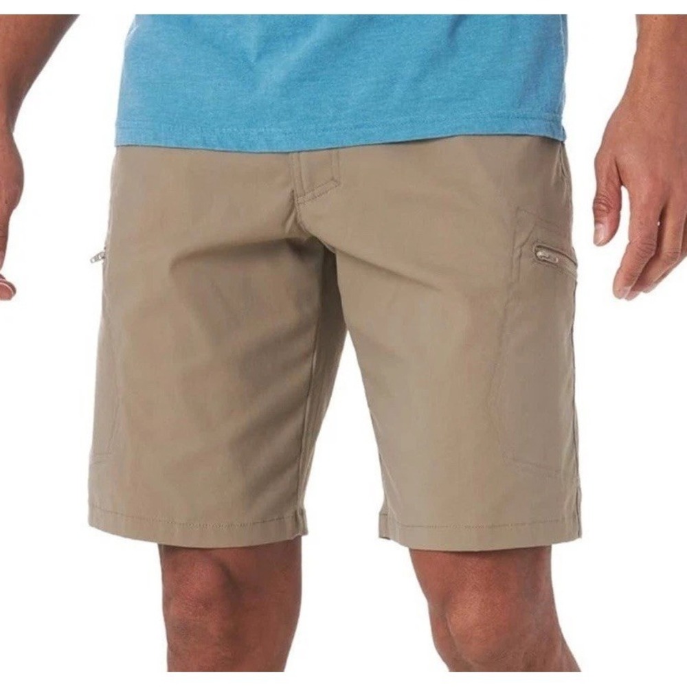 Wrangler Performance Khaki Zip Cargo Shorts Men 38 Outdoors 10" Defective Zipper